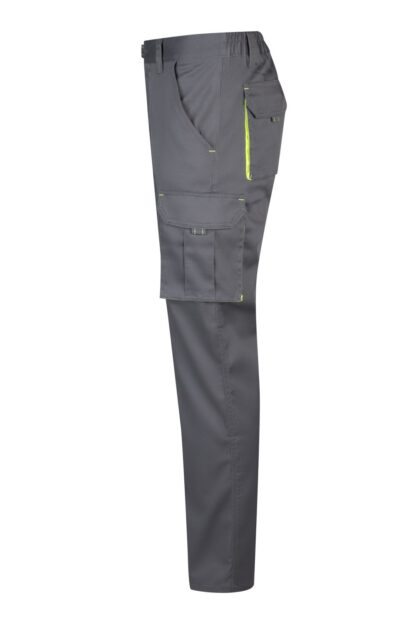 PANTALÓN STRETCH BICOLOR Color Gris/Amarillo Fluor - Imagen 3